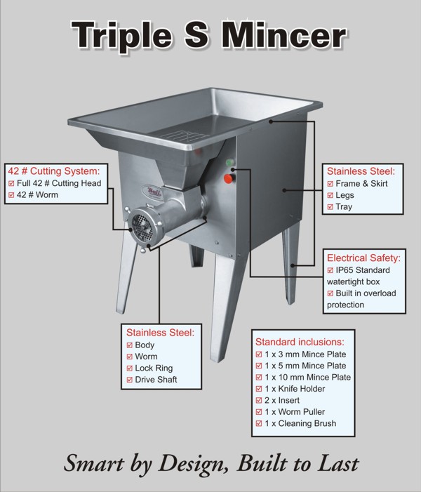 Huon Distributors Meat and Food Industry SuppliersHall Triple 'S' Mincer